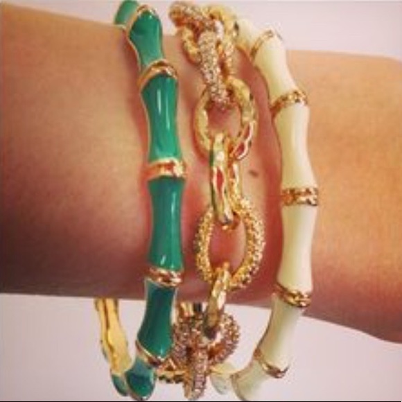 Stella & Dot | Dainty Gold Bangle🦢⚜️💫✨IVORY+Gold Julep Bangle Bracelet - Picture 5 of 7